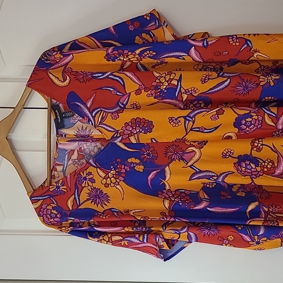 Mod Cloth Multicolored Floral Maxi Dress Kaftan Swimsuit Coverup Size XL - Picture 2 of 12